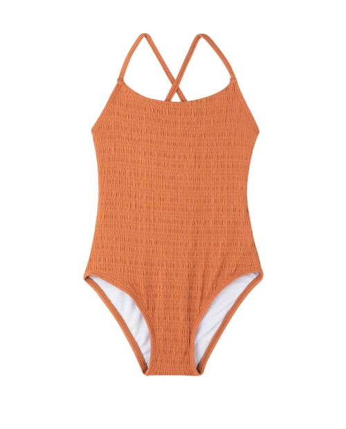 Beach Day Textured Criss Cross Tie Back One Piece